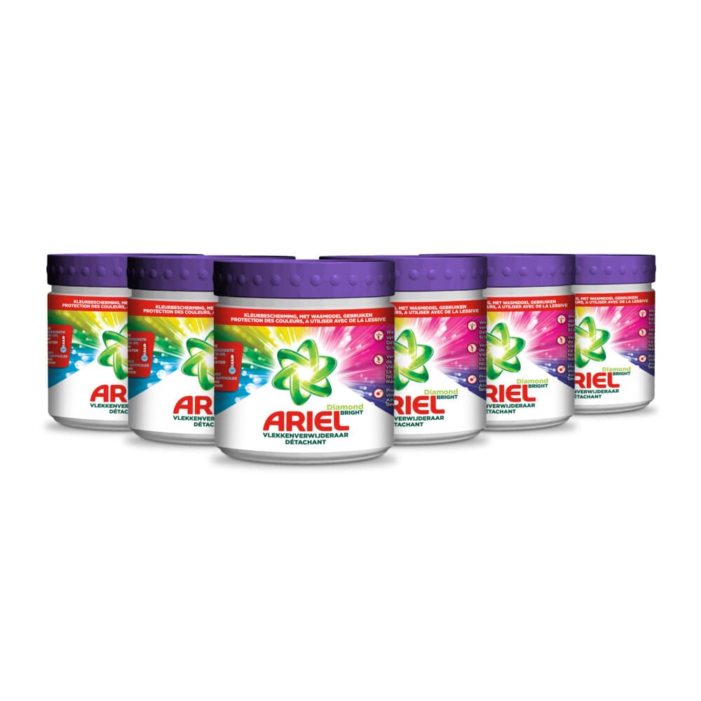6x Ariel Vlekverwijderaar Diamond Bright Gekleurde Was 500 gr