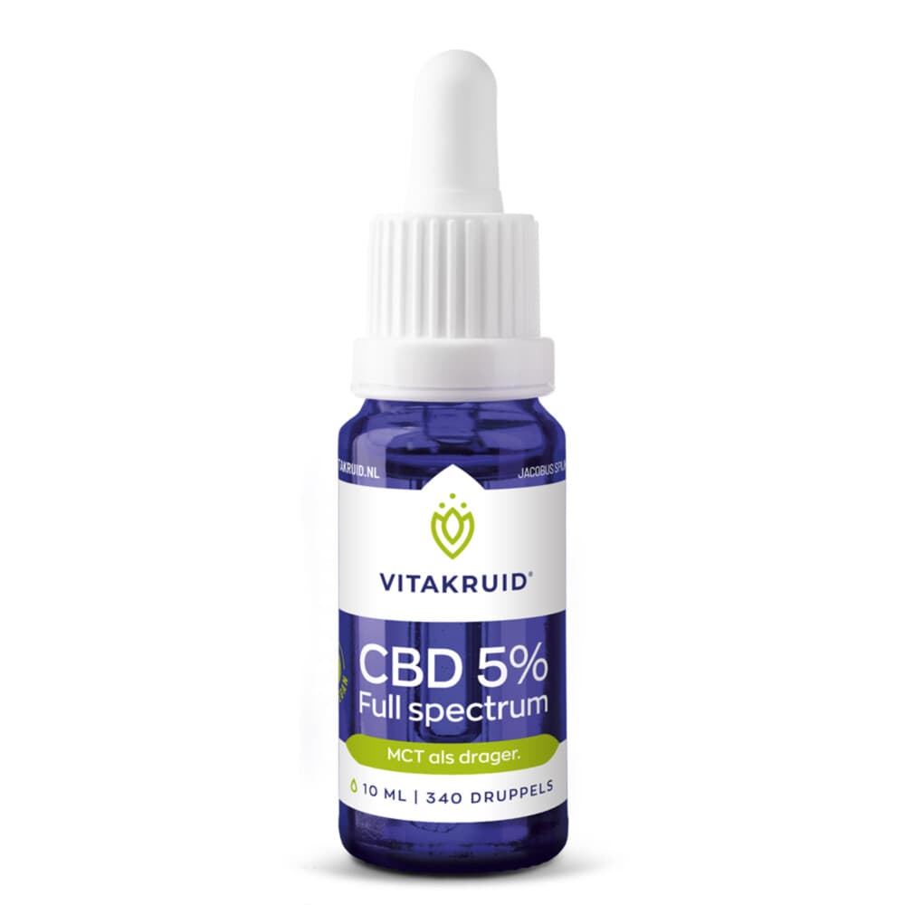 Gratis Verzending: Vitakruid CBD Olie 5% Full Spectrum 10 ml