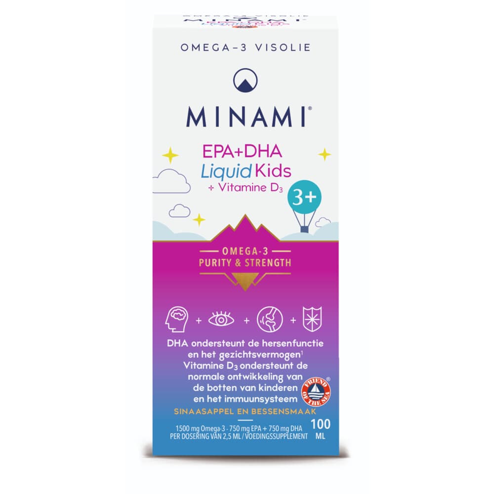 Gratis Verzending: 2x Minami EPA&DHA Liquid Kids + Vitamine D3 100 ml