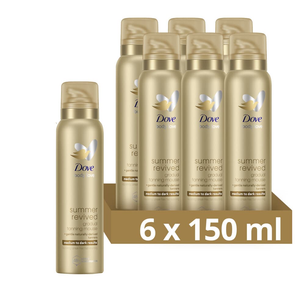6x Dove Zelfbruinende Bodymousse Summer Revived Light-Medium 150 ml
