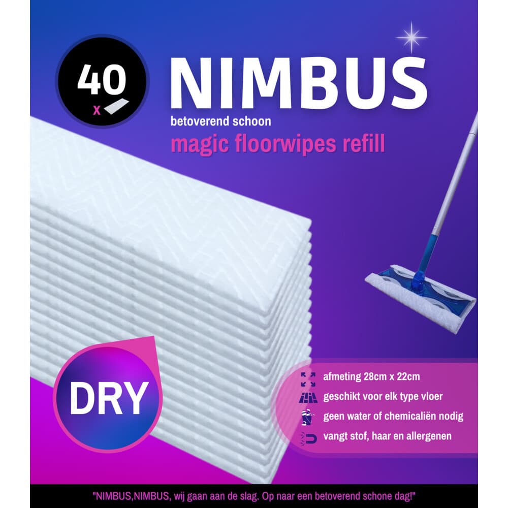 8x NIMBUS Magic Vloerdoekjes Navulling 40 stuks