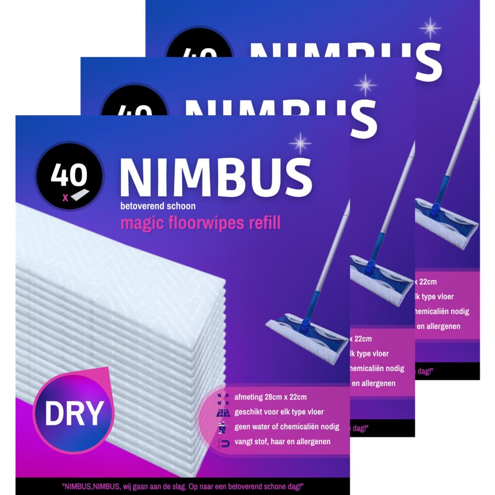 3x NIMBUS Magic Vloerdoekjes Navulling 40 stuks