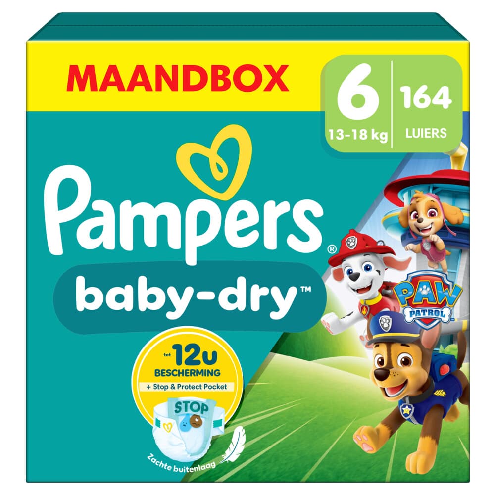 Pampers Baby Dry Luiers Paw Patrol Maat 6 (13-18 kg) 164 stuks