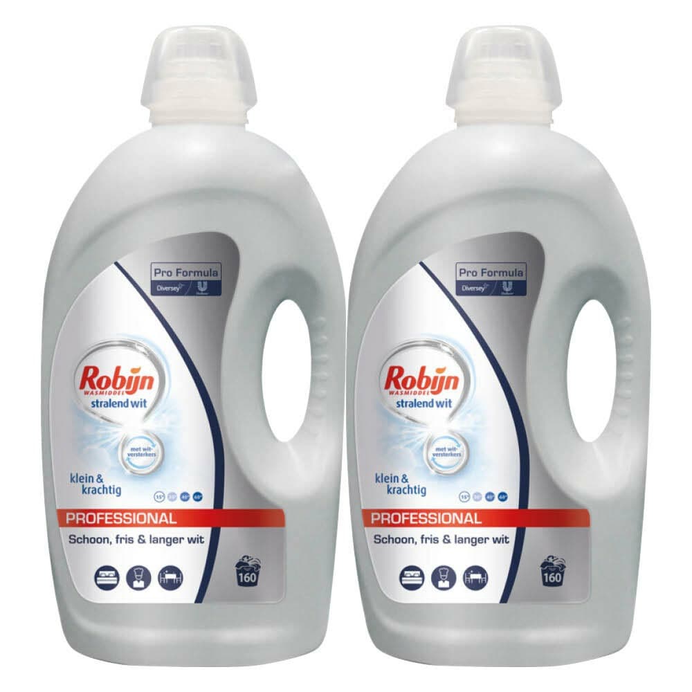 2x Robijn Professional Vloeibaar Wasmiddel Klein&Krachtig Witte Was 160 Wasbeurten Pro Formula 4,32 liter