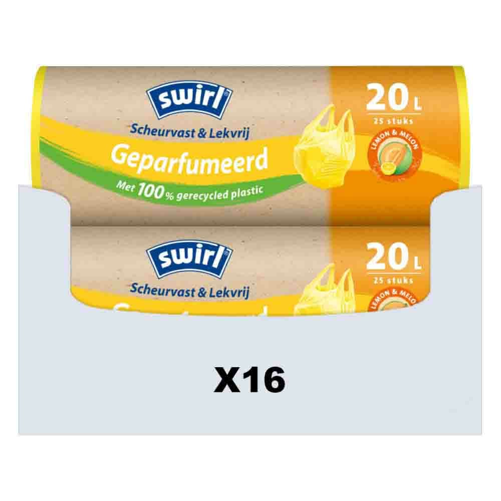16x Swirl Pedaalemmerzakken Geparfumeerd met Handvat 20L 25 stuks