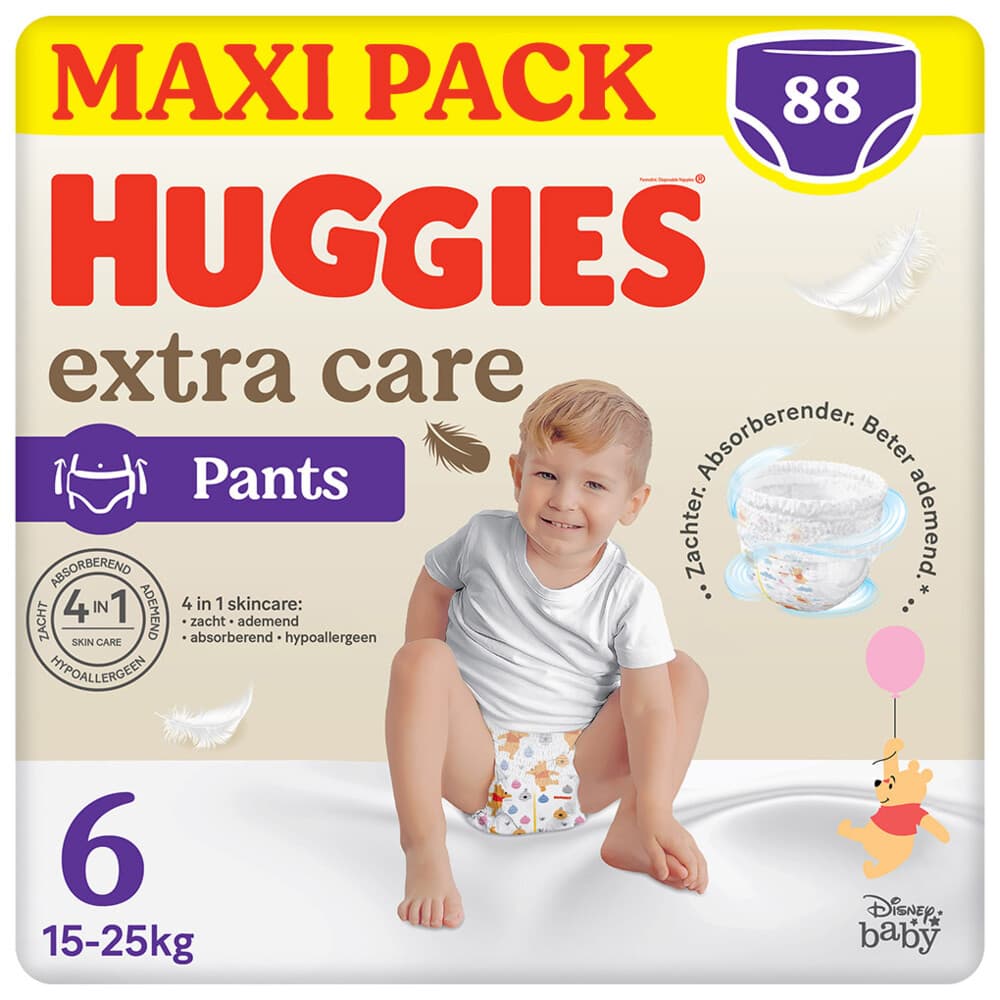4x Huggies Extra Care Pants Maat 6 (15 - 25 kg) 22 stuks