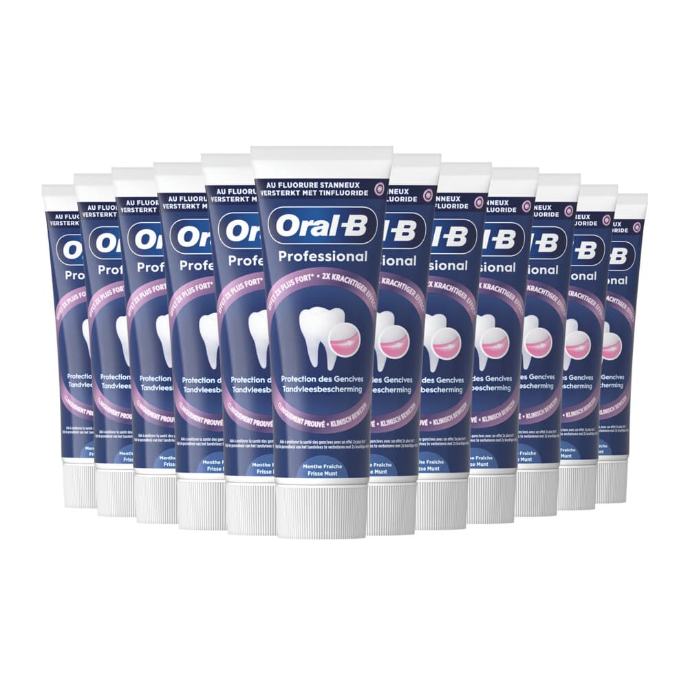 2+2 gratis: 12x Oral-B Tandpasta Professional Tandvleesbescherming Frisse Munt 75 ml