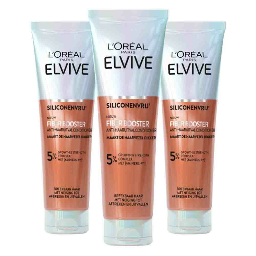 3x L'Oréal Elvive Fiber Booster Anti-Haaruitval Conditioner 150 ml