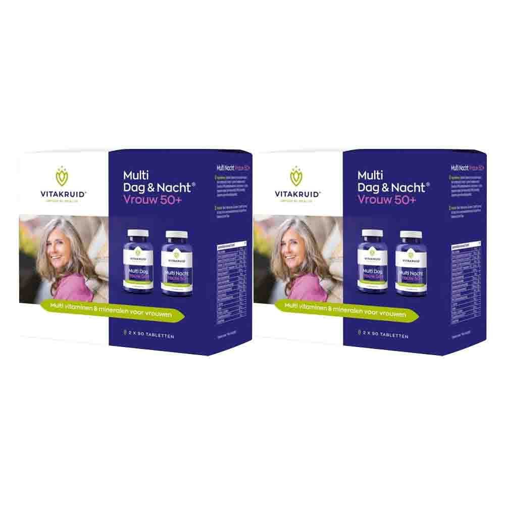 Gratis Verzending: 2x Vitakruid Vrouw 50+ Multi Dag Nacht 2x90 tabletten