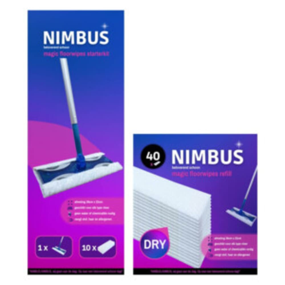 NIMBUS Magic Vloerdoek Starterkit + 90 Navullingen Pakket Pakket