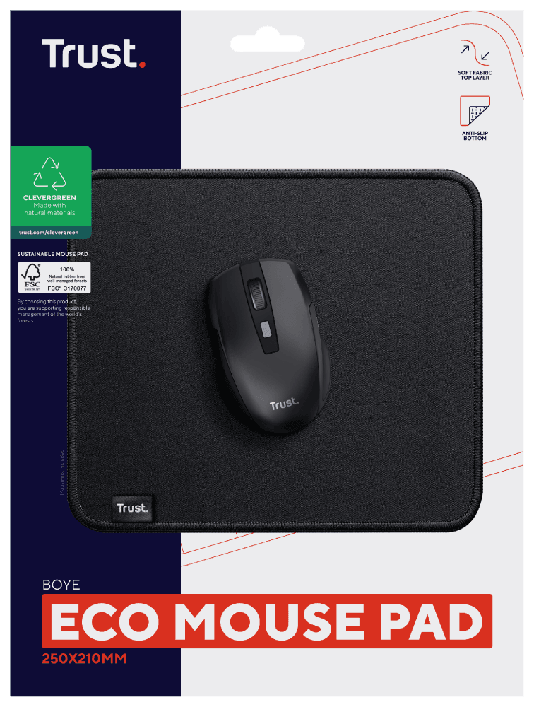 TRUST BOYE MOUSE PAD ECO BLACK