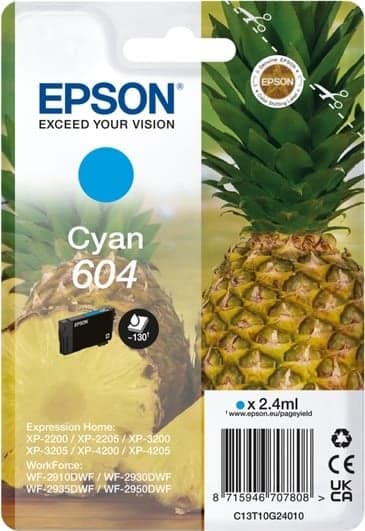 Epson - T604 Cyan Ink Cartdridge (C13T10G24010)