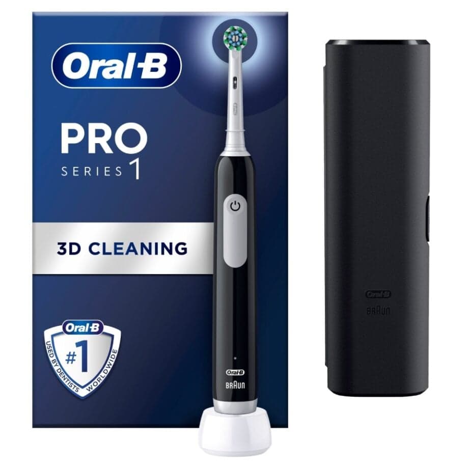 Oral B - Pro1 Zwarte Elektrische Tandenborstel + TC - afbeelding 1