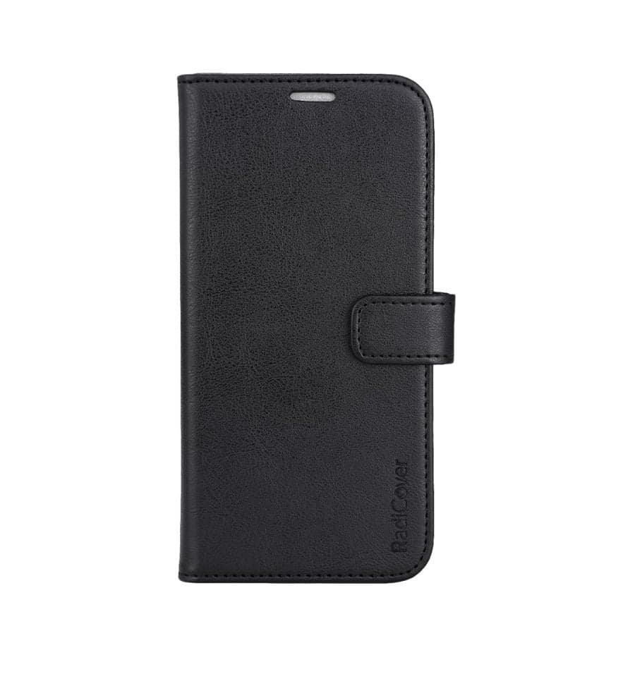 RadiCover - Radiation Protection Wallet Vegan Leather iPhone 15 PLUS Flipcover Black PU - afbeelding 1