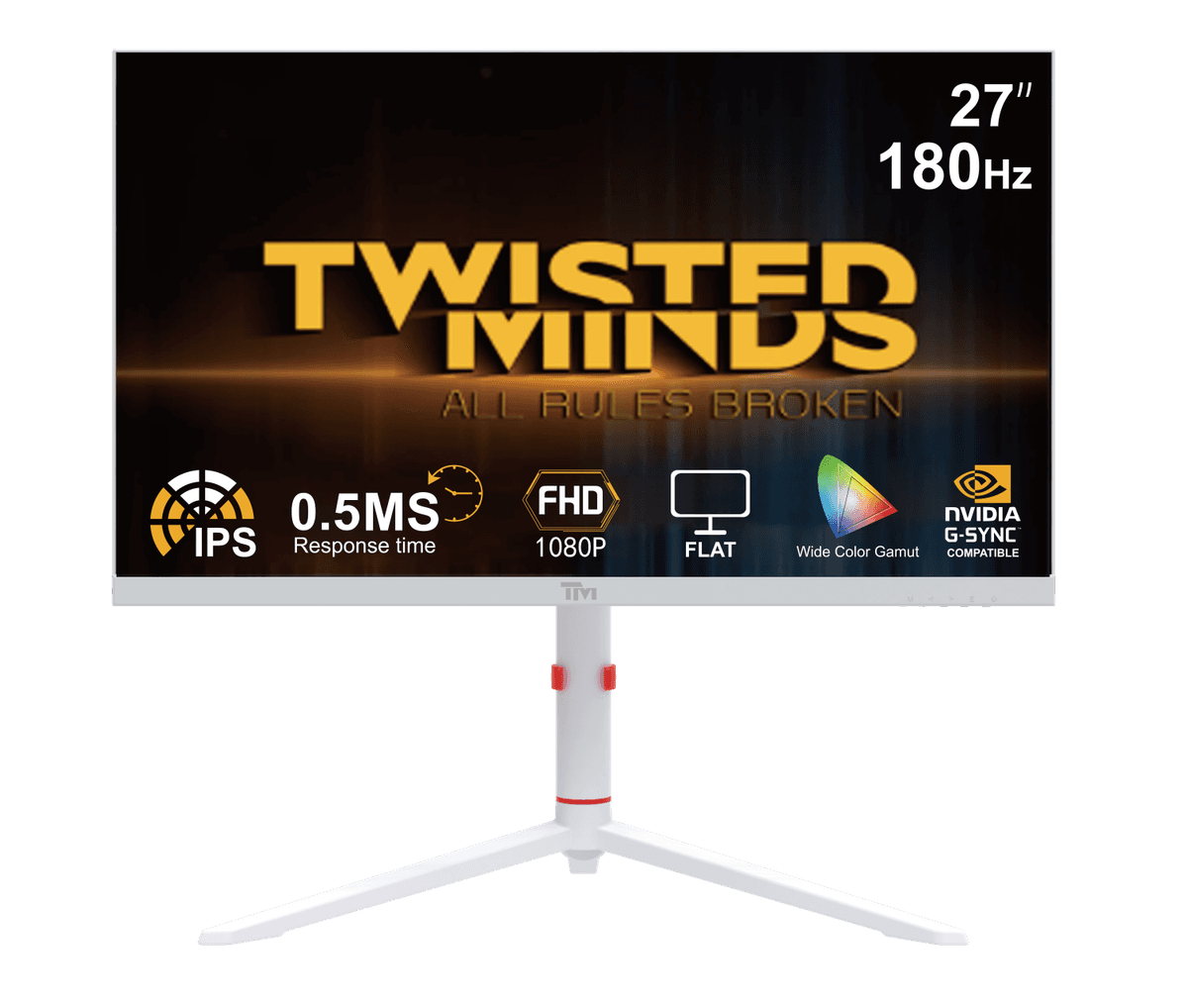 Twisted Minds - Arctic Pro Series 27" FHD - 180HZ 0.5MS Fast IPS HDMI 2.1 Gaming Monitor - White