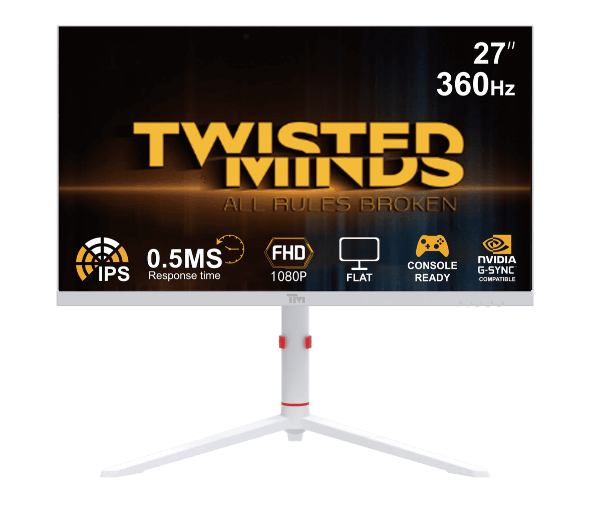 Twisted Minds - Arctic Pro Series 27" FHD - 360HZ 0.5MS Fast IPS HDMI 2.1 Gaming Monitor - White