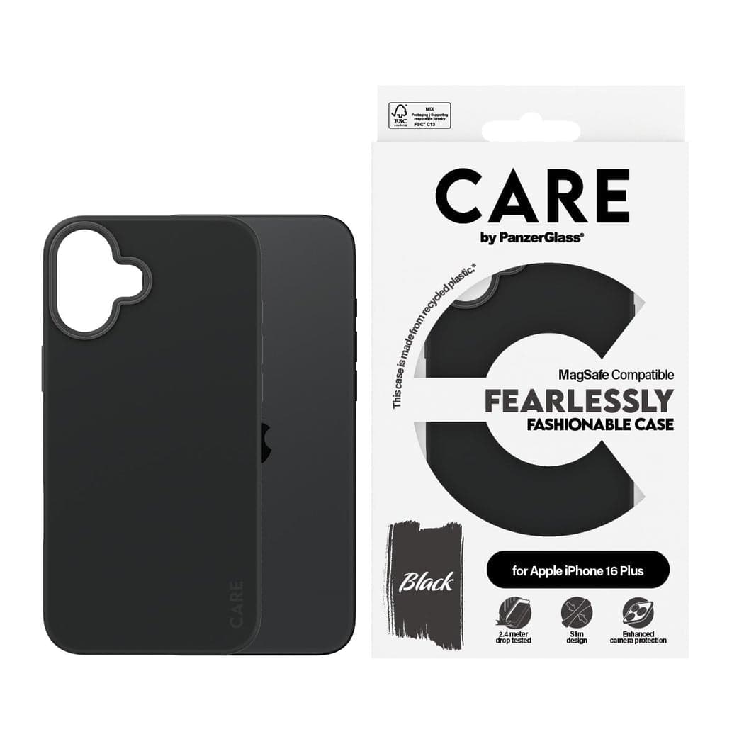 CARE by PanzerGlass - Case - Black - MagSafe - iPhone 16 Plus