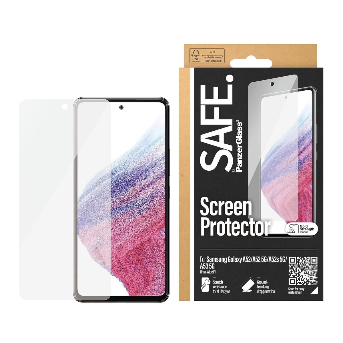 SAFE by PanzerGlass - Screen Protector - Samsung Galaxy A52/A52 5G/A52s 5G/A53 5G - Ultra-Wide Fit - afbeelding 1