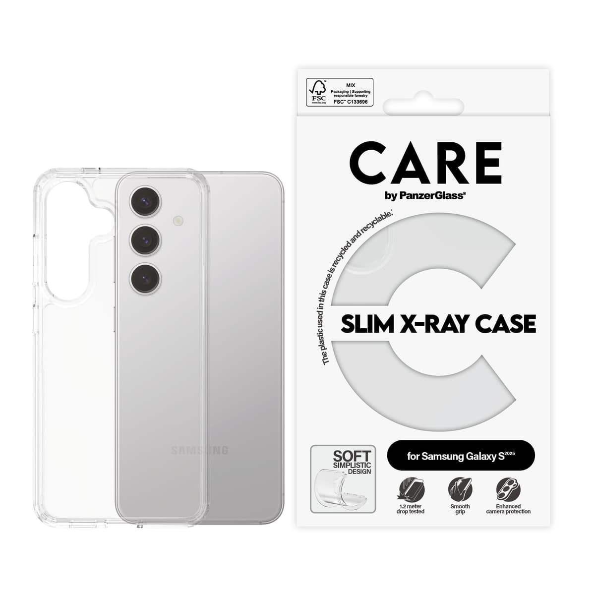 CARE by PanzerGlass - Fashionable Case Transparent X-Ray Soft Basic Samsung Galaxy S 2025 - afbeelding 1