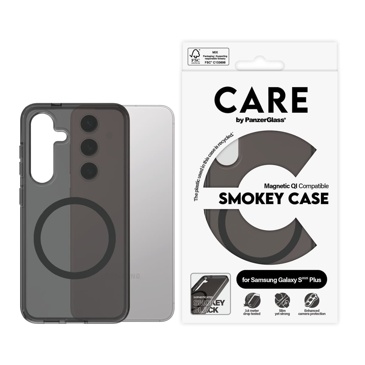 CARE by PanzerGlass - Flagship Case Urban Combat Smokey w. Black Qi Compatible Samsung Galaxy S 2025 - afbeelding 1