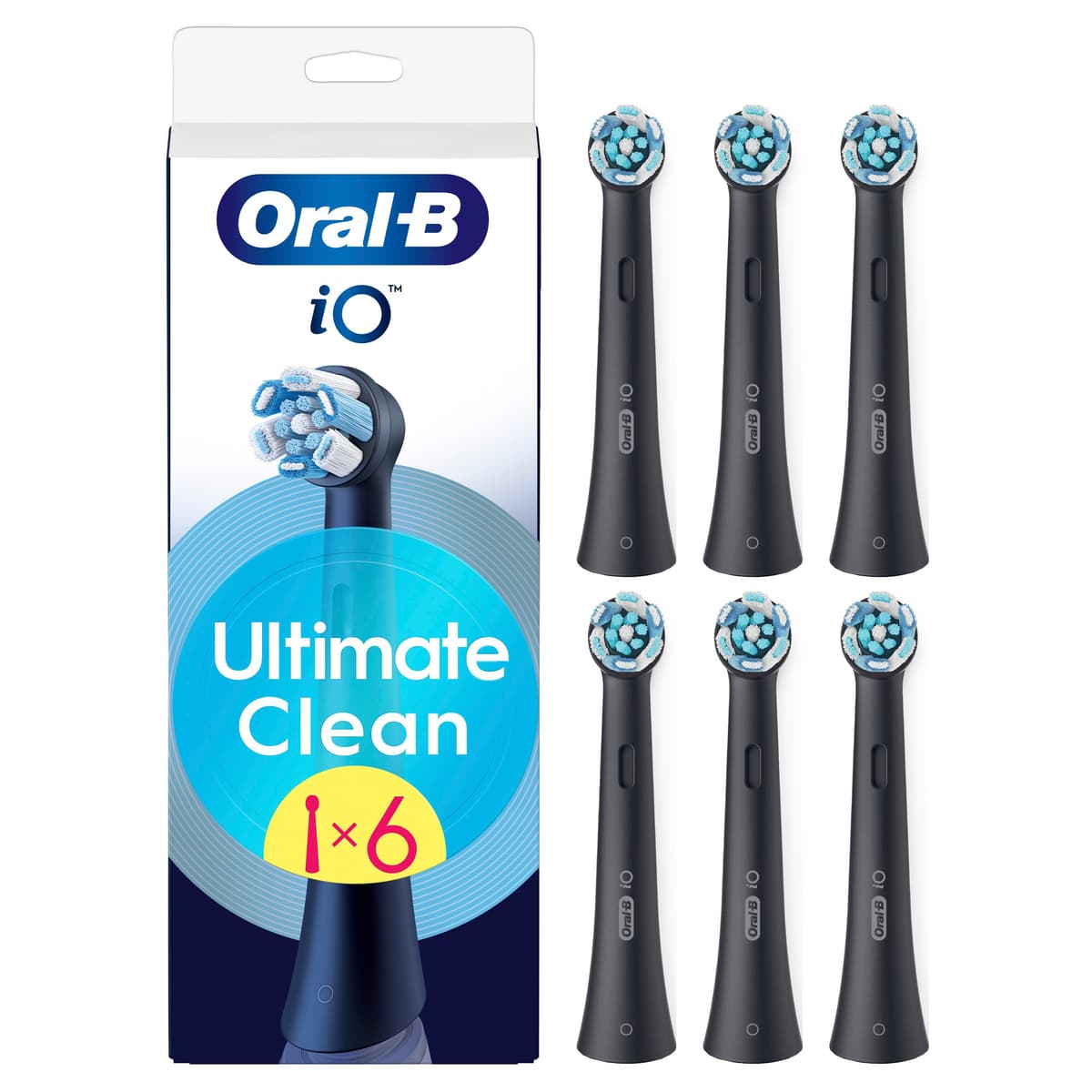 Oral B - iO Series Ultimate Clean Replacement Brush Heads - Black - 6 count - afbeelding 1