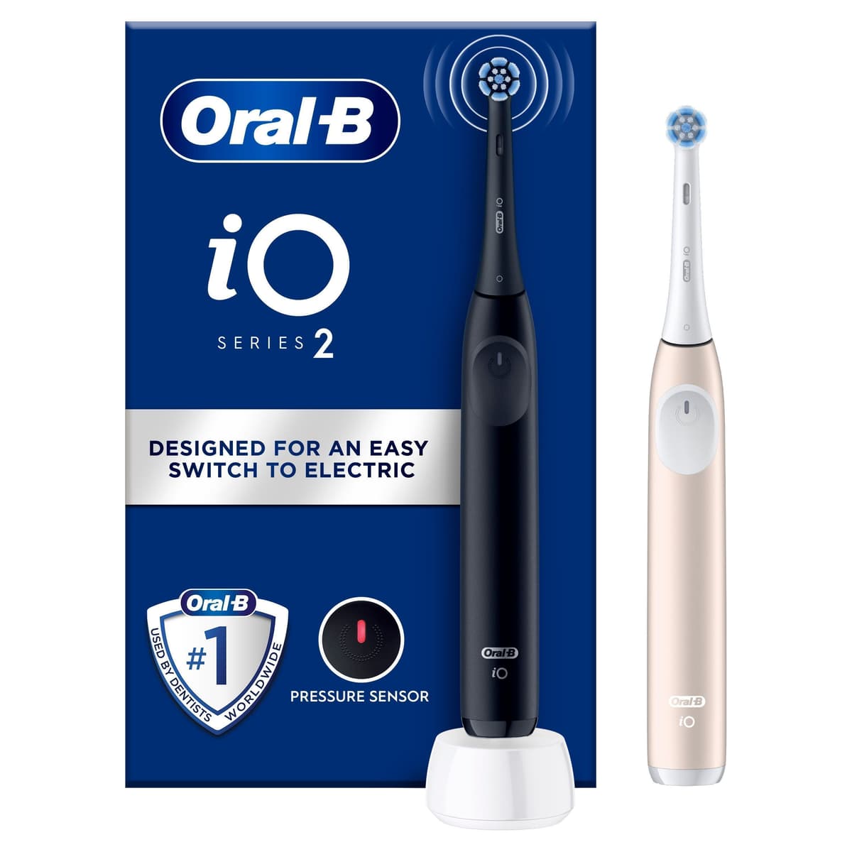 Oral B - iO 2 Duo Electric Toothbrushes - Night Black&Calm Pink - afbeelding 1