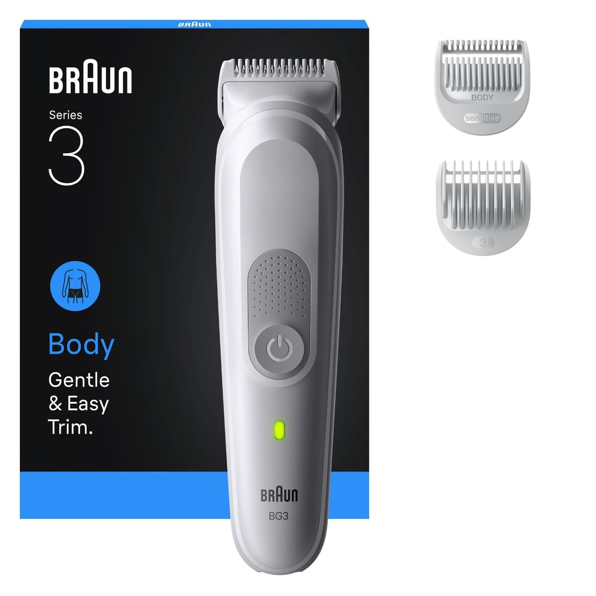 Braun - Body Groomer Series 3, +3 Grooming Tools, BG3530 - Gentle Grey - afbeelding 1