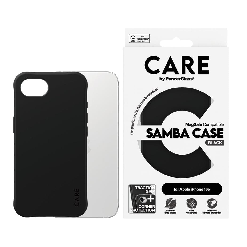 CARE by PanzerGlass - Case - Black- iPhone 16e