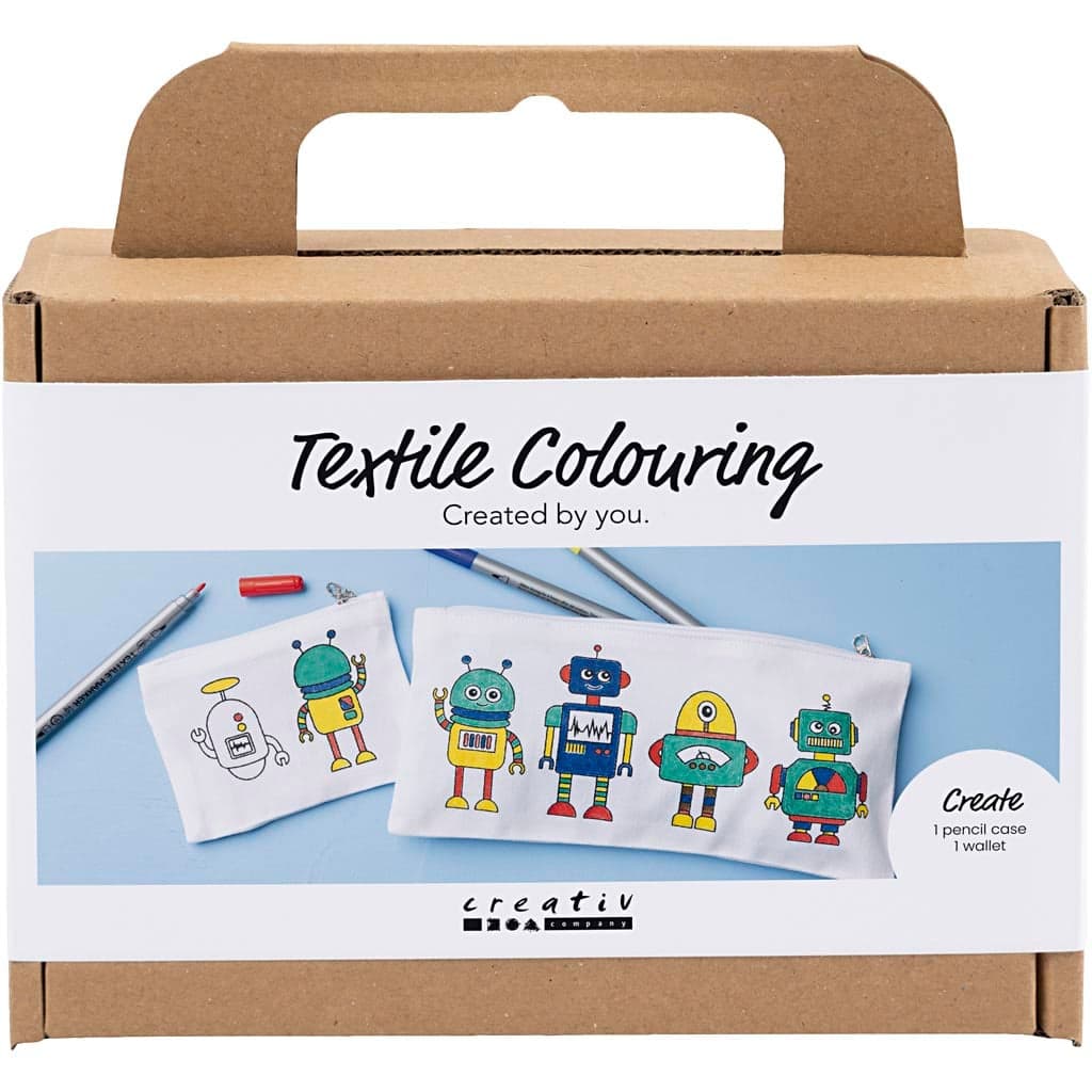 Creative - Mini Hobbyset Textiel Decoreren, Robot, primair kleuren, 1 doos - () - afbeelding 1