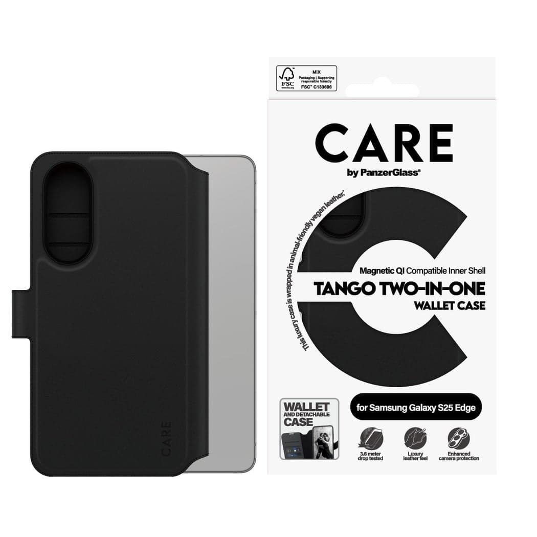CARE by PanzerGlass - Feature Case Tango Two-in-One Wallet w. Qi-Compatible Samsung S25 Edge - afbeelding 1
