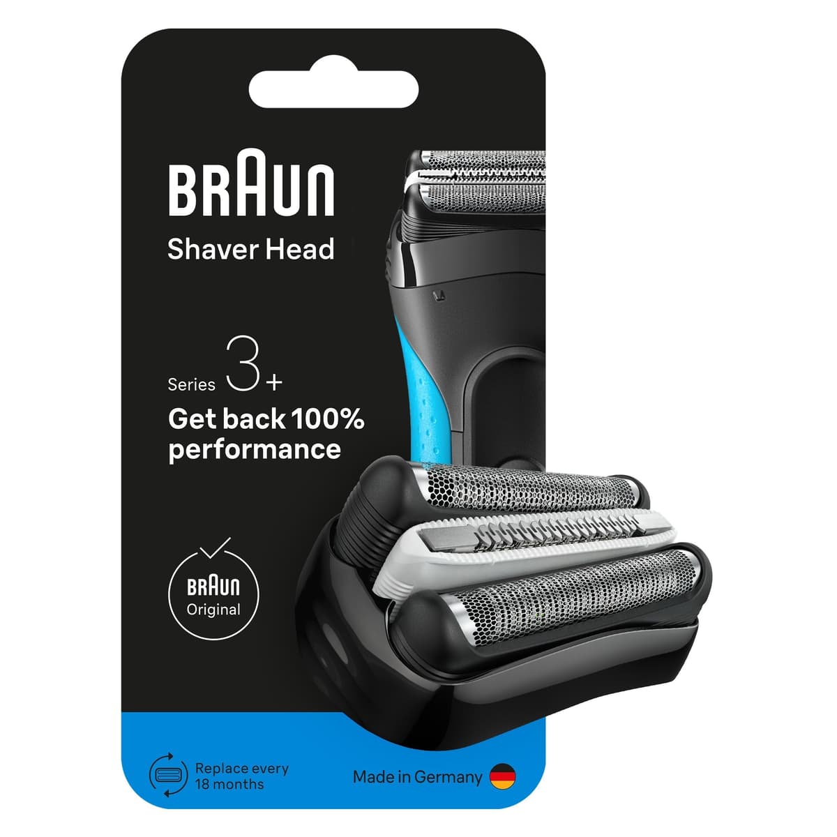 Braun - Series 3+ Electric Shaver ORIGINAL Replacement Head, 32B - Black - afbeelding 1