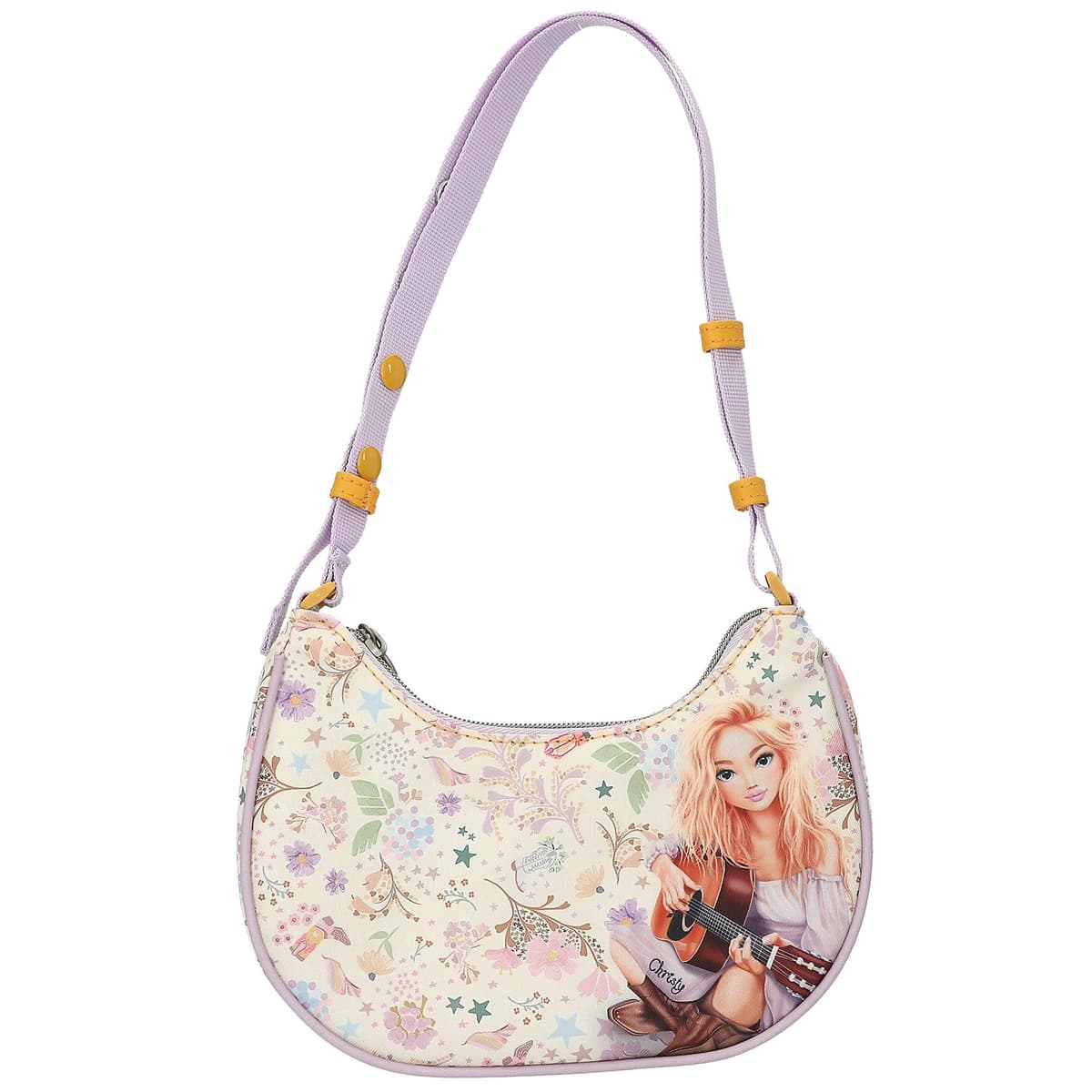 TOPModel - Halfmoon Handbag COWGIRL - Cream with Pale Purple and Yellow Accents - Small - afbeelding 1