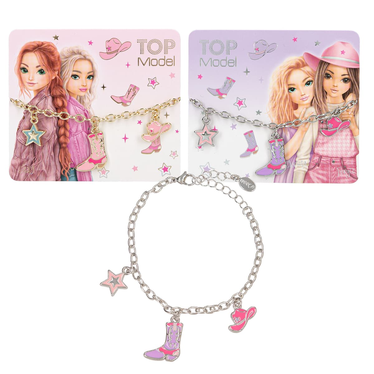 TOPModel - Bracelet with Charms - Cowgirl - Adjustable Length 18 cm + 5 cm Extension (413847) - afbeelding 1
