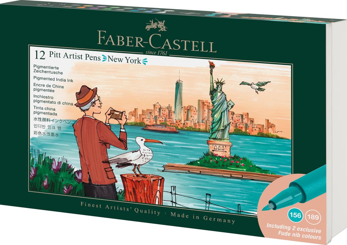 Faber-Castell - Pitt Artist Pen tin set - New York - 12 pcs (267135)