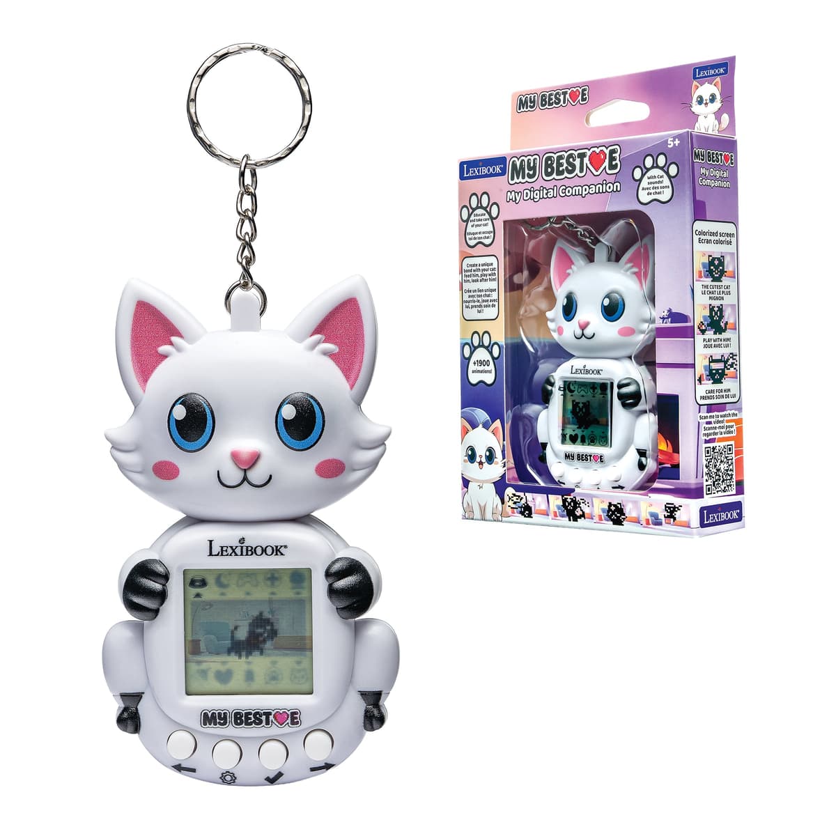Lexibook - My Best-E® 2 Cats console with LCD screen and keychain attachment (JLMBCAT) - afbeelding 1