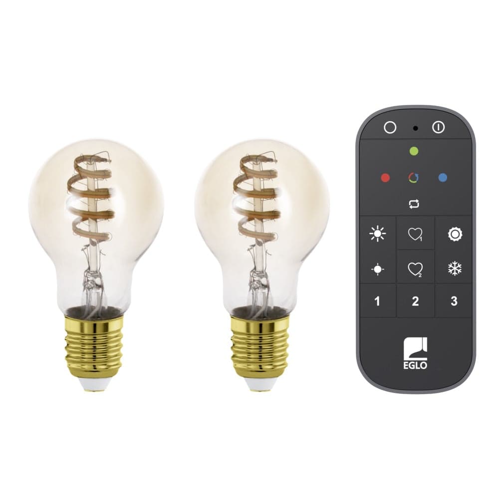 EGLO CONNECT-Z E27 LED A60 Amber– 2 Slimme Spiraallampen met Afstandsbediening, Zigbee, Matter&Thread - afbeelding 1