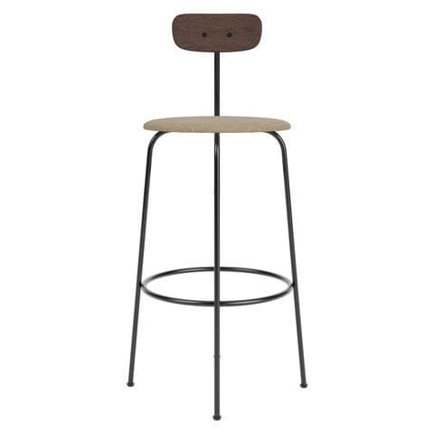 Audo Copenhagen Afteroom Bar Barkruk H101 Zitting Bouclé 02 Donker Eiken - afbeelding 1