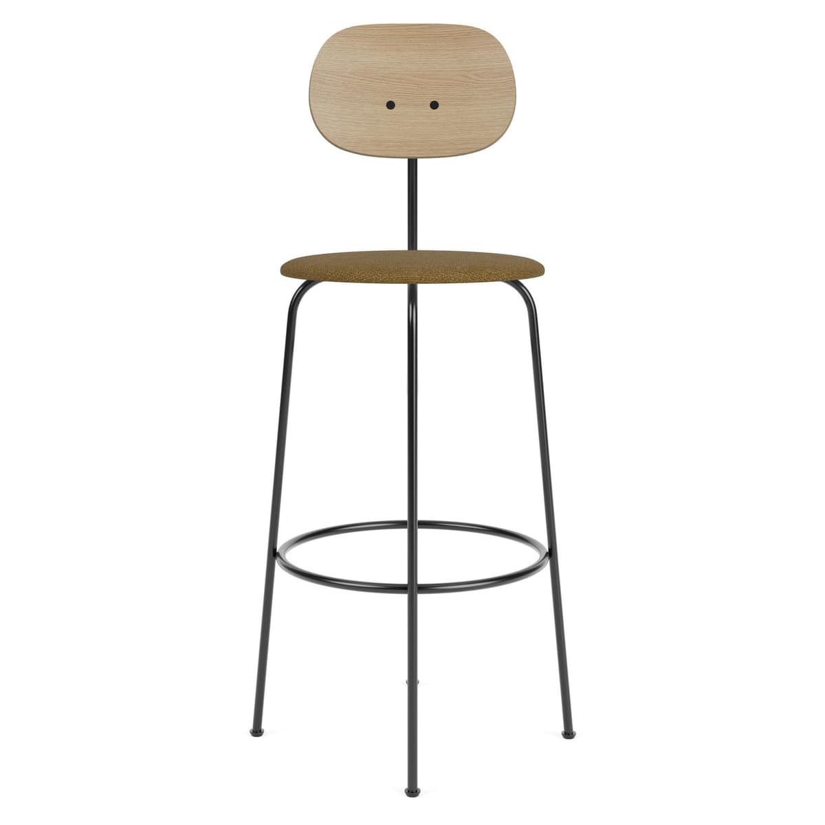 Audo Copenhagen Afteroom Bar Plus Barkruk H107 Zitting Bouclé 06 Naturel Eik - afbeelding 1