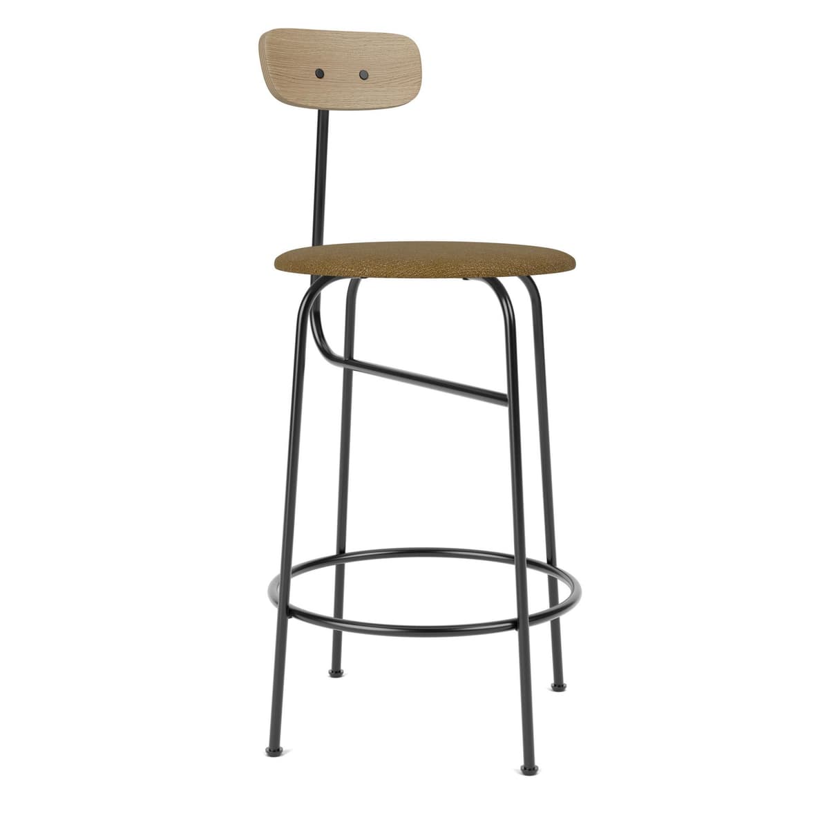 Audo Copenhagen Afteroom Counter Barkruk H92 Zitting Bouclé 06 Naturel Eiken - afbeelding 1