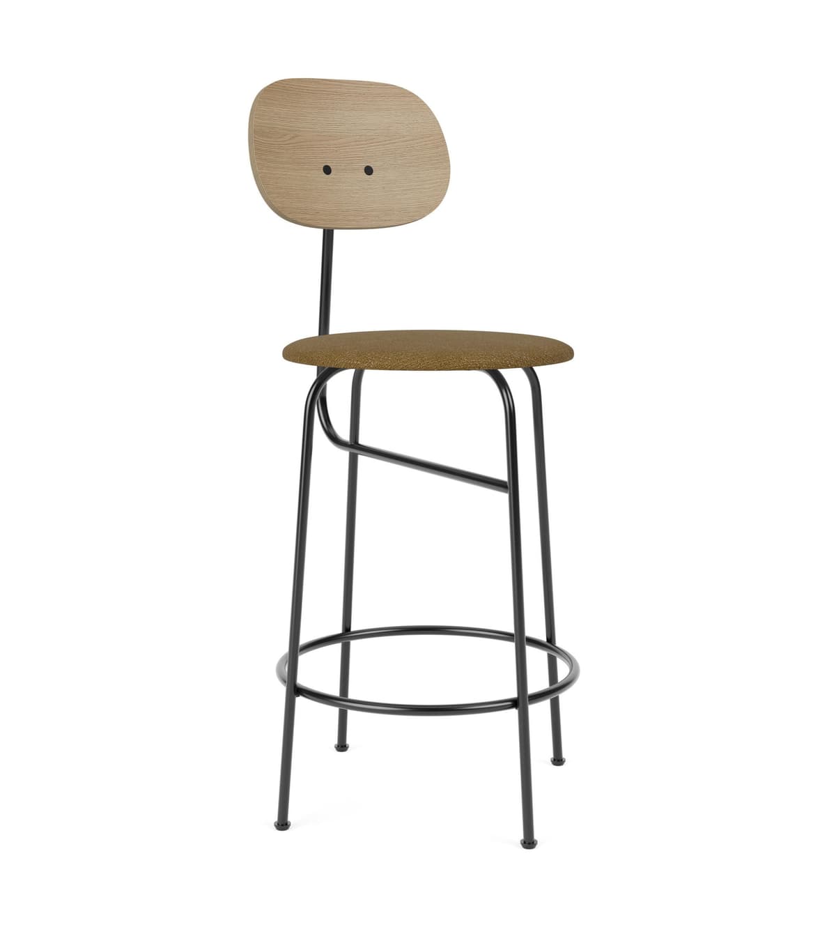 Audo Copenhagen Afteroom Counter Plus Barkruk H97 Zitting Bouclé 06 Naturel - afbeelding 1