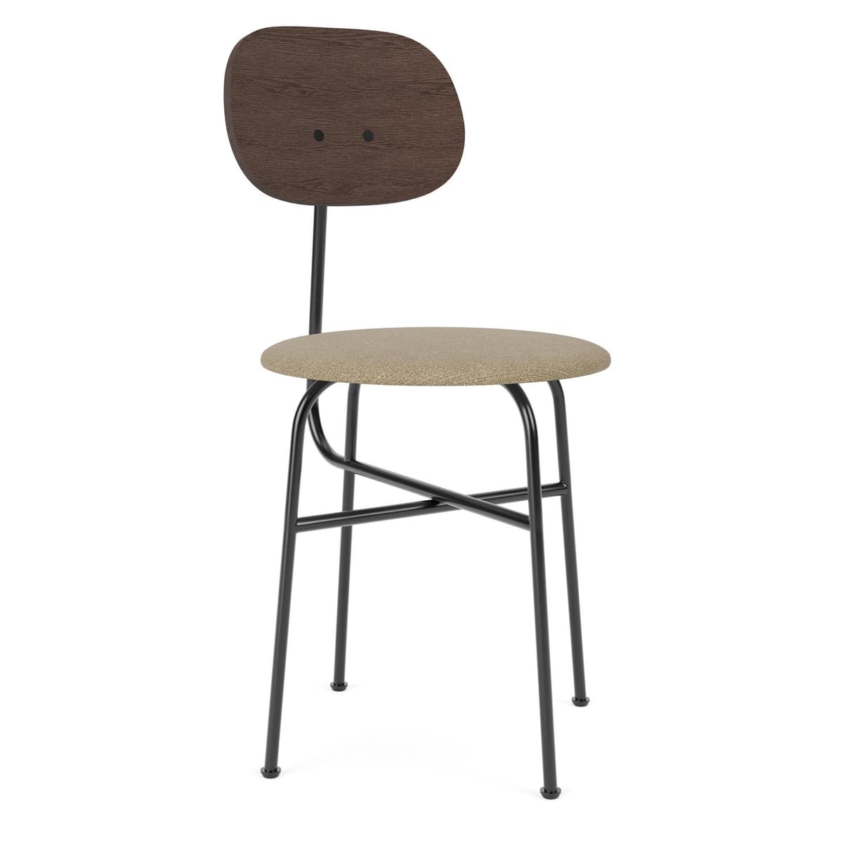 Audo Copenhagen Afteroom Dining Plus Eetkamerstoel Zitting Bouclé 02 Donker - afbeelding 1