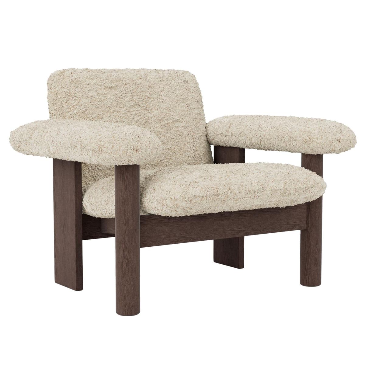 Audo Copenhagen Brasilia Low Back Fauteuil Donker Eiken Sheepskin Nature
