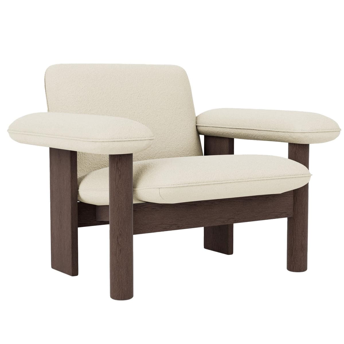 Audo Copenhagen Brasilia Low Back Fauteuil Donker Eiken Baru 0200 White - afbeelding 1