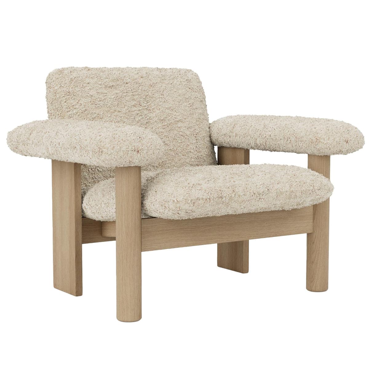 Audo Copenhagen Brasilia Low Back Fauteuil Naturel Eiken Sheepskin Nature