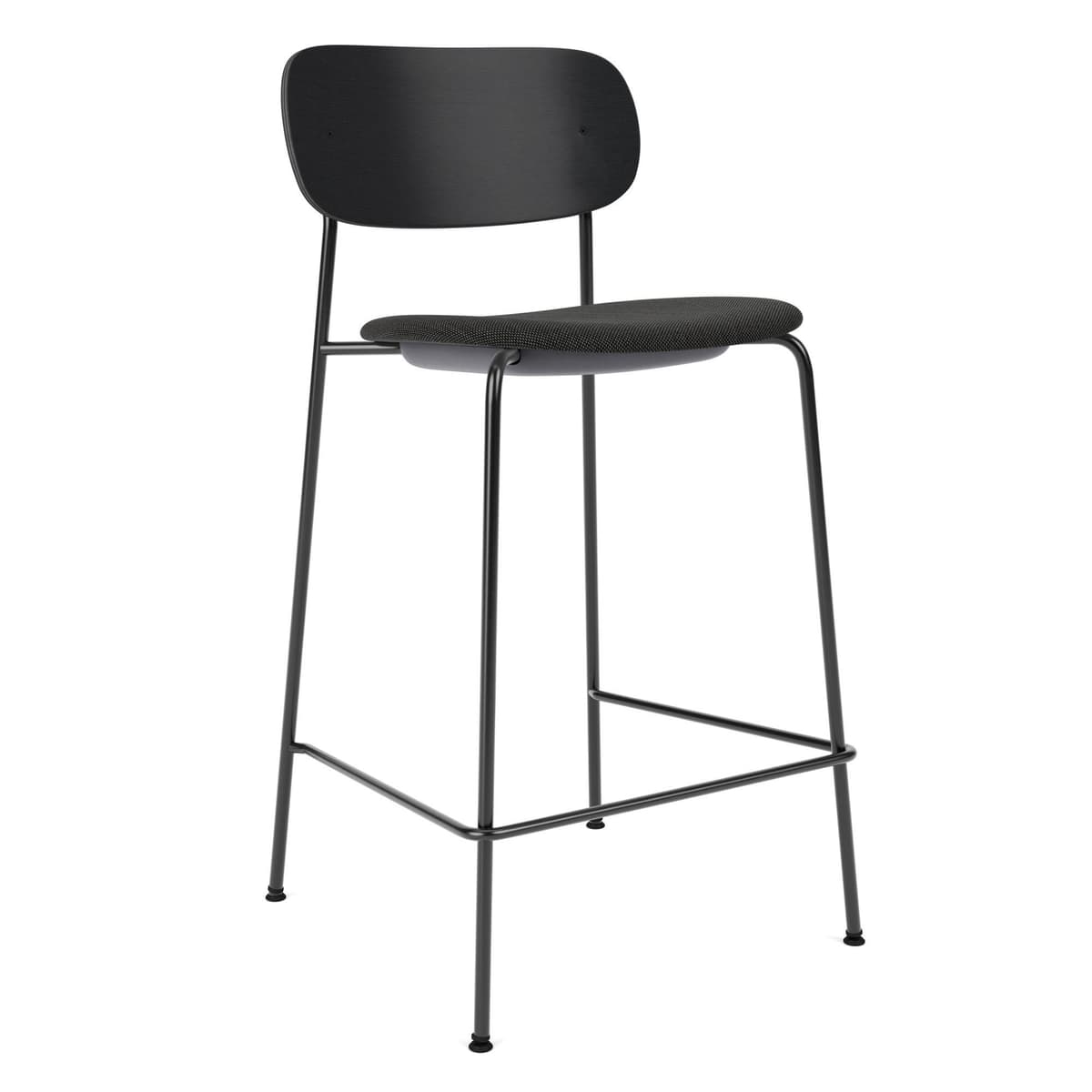 Audo Copenhagen Co Counter Barkruk H97 Zitting Re-wool 0198 Zwart Essen