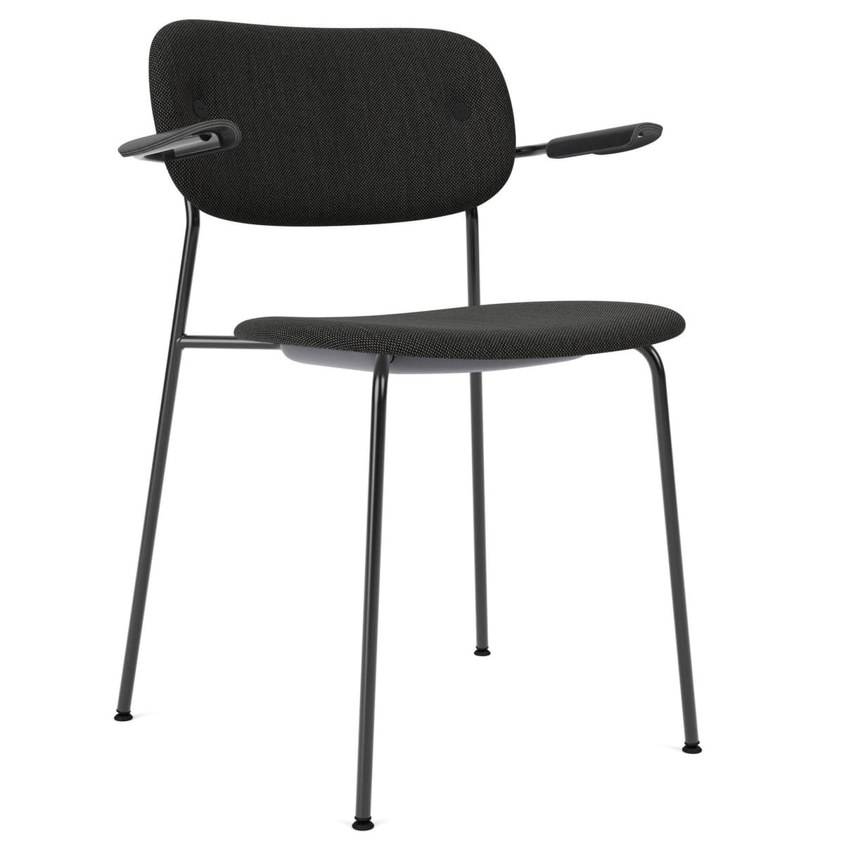 Audo Copenhagen Co Eetkamerstoel Met Arm Stof Re-wool 0198 Zwart/zwart - afbeelding 1