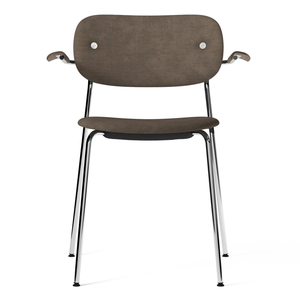 Audo Copenhagen Co Eetkamerstoel Met Arm Stof Remix 0233 Donker Eik/chroom - afbeelding 1