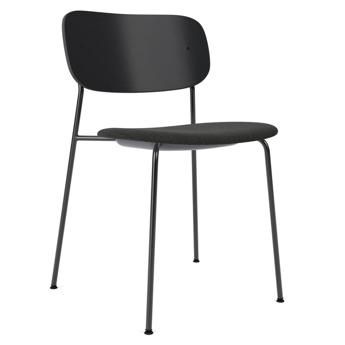 Audo Copenhagen Co Eetkamerstoel Zitting Re-wool 0198 Zwart Eiken/zwart - afbeelding 1