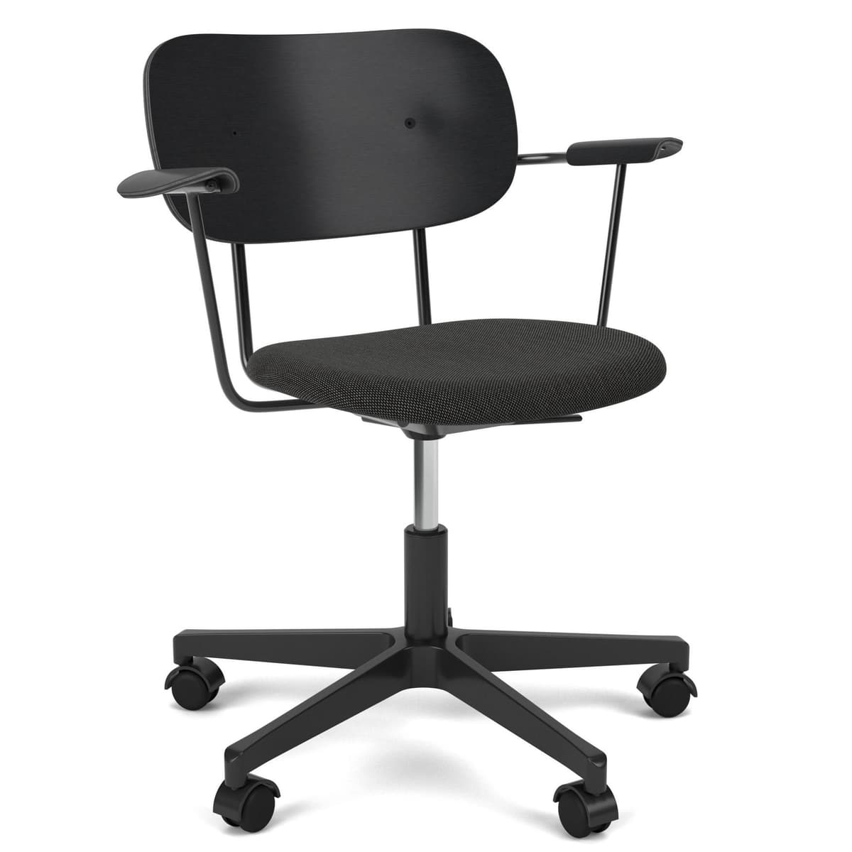 Audo Copenhagen Co Task Bureaustoel Zitting Re-wool 0198 Zwart Eiken/zwart