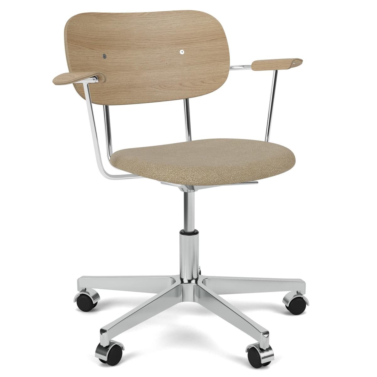 Audo Copenhagen Co Task Bureaustoel Zitting Audo Bouclé 02 Naturel Eiken/alu
